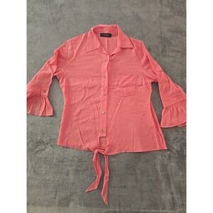 Ivanka Trump Women's Blouse Coral Color Light Weight Career Office Size Small‎